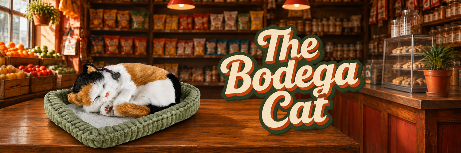 The Bodega Cat banner — bodega interior